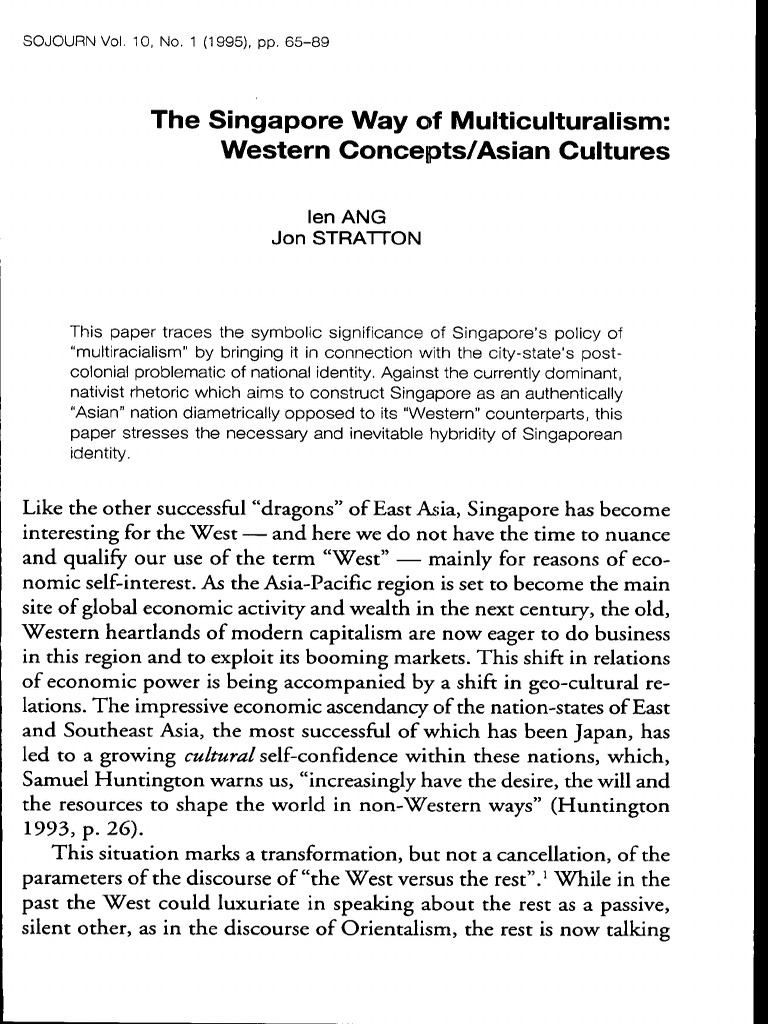 The Singapore Way of Multiculturalism We PDF | PDF | Singapore | World ...