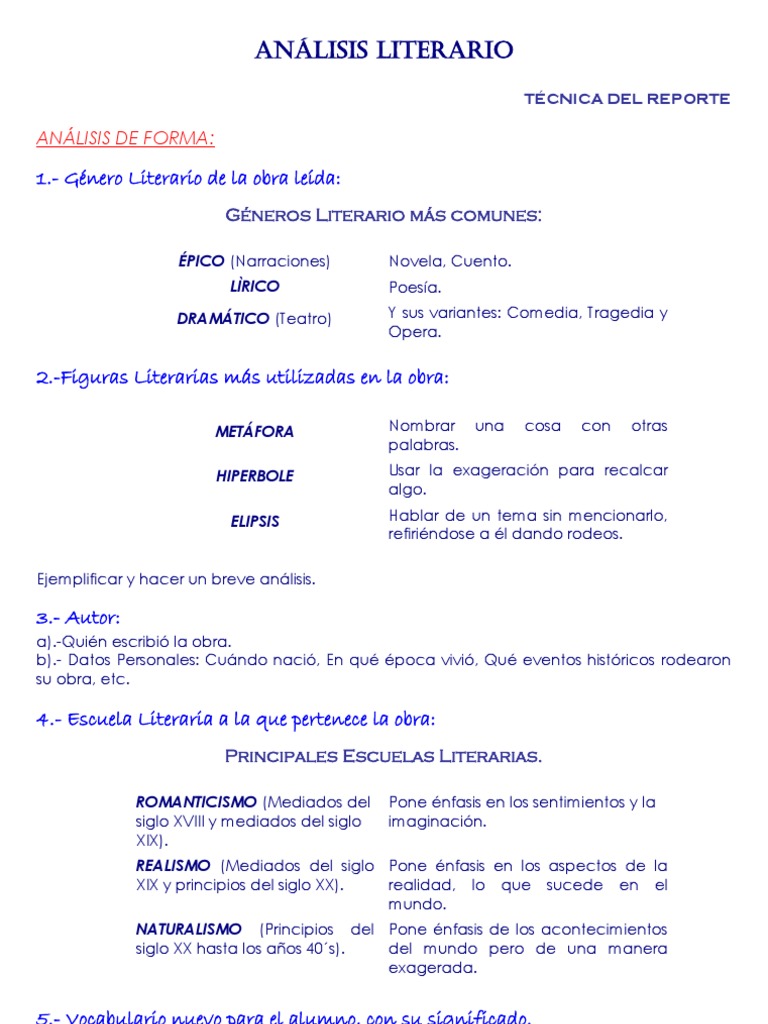 Estructura de Analisis Literario