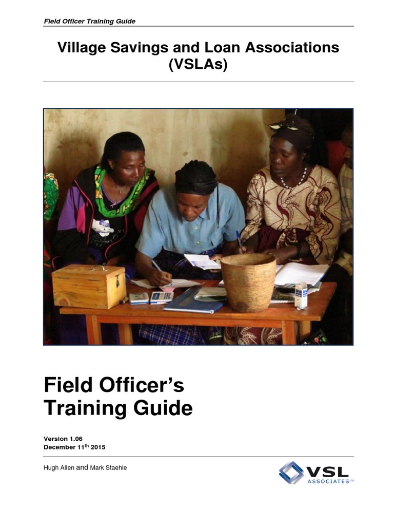 Field Officer VSLA Training Manual | PDF | Financial Transaction | Loans