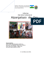 Informe de Actividad Cultural y Soportes "El Alpargatazo 31 de Marzo 2016"responsable Prof Lcdo Jose Reinaldo Gutierrez