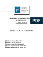 Parallel Plate Capacitor Lab Report