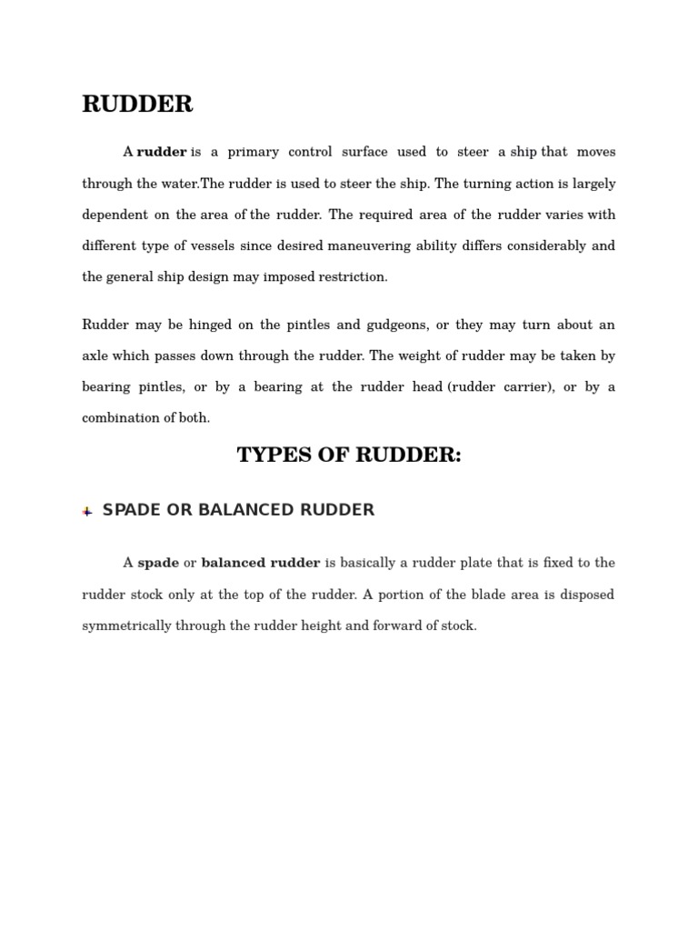 An In-Depth Look at Ship Rudder Designs and Propeller Types | PDF ...