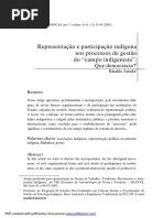 Rinaldo Arruda - Representação e Participação Indígena Nos Processos de Gestão Do Campo Indigenista