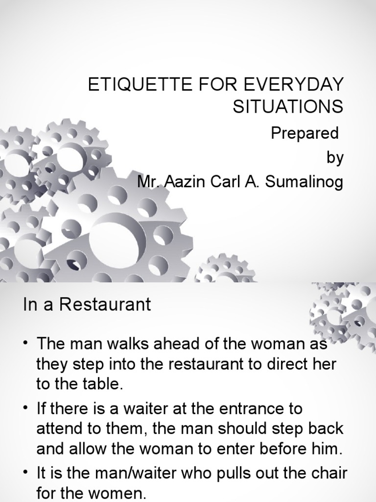 Restaurant Etiquette Guidelines | PDF