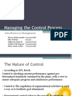 Managing the Control Process