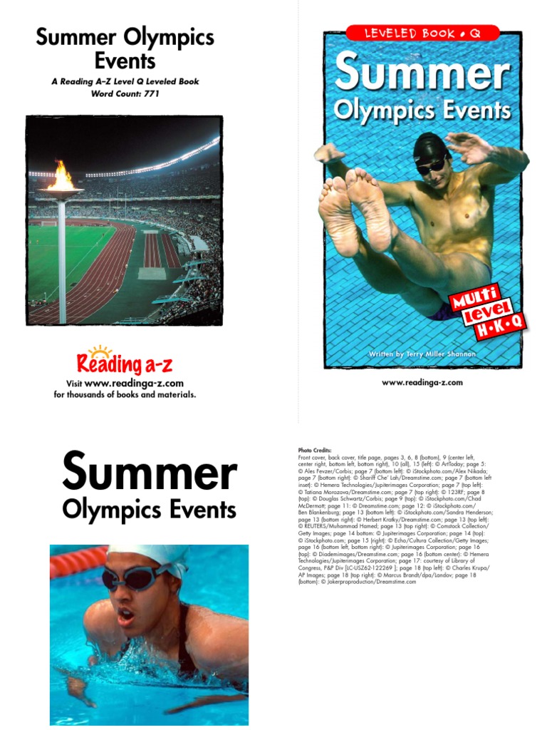 Summer Olympics Events Leveled Book Q PDF Swimming (Sport