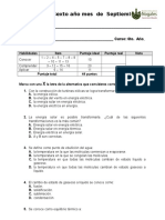 Evaluación Ciencias 6B Septiembre