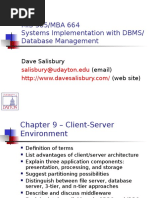 MIS 385/MBA 664 Systems Implementation With DBMS/ Database Management