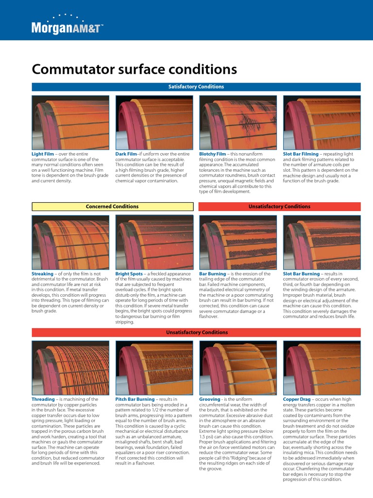 Commutator Surface Conditions Wear Electrical Engineering