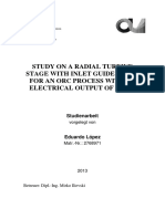 Study On Radial Turbine Stage With Inlet Guide Vanes For ORC Process With 3.5kw