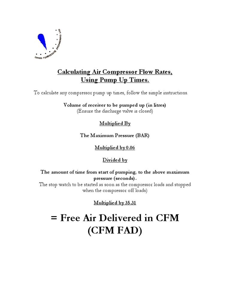 Calculating Air Compressor Flow Rates PDF