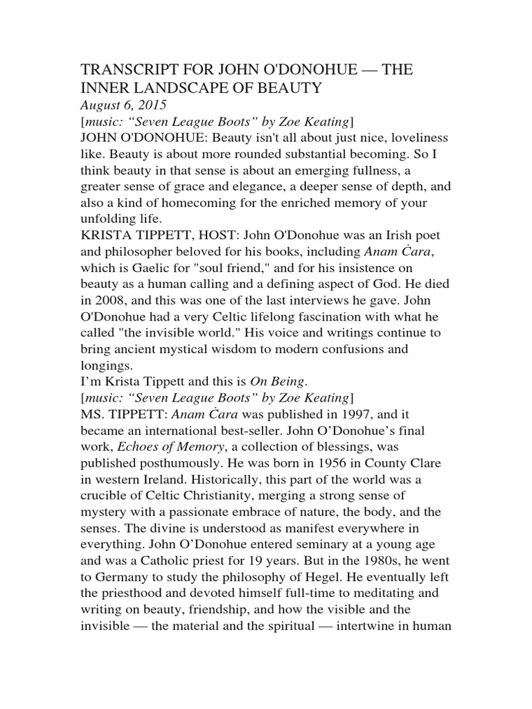 John O'Donohue Mind Soul