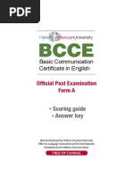 Bcce Past Paper Form A Scoring Guide Key