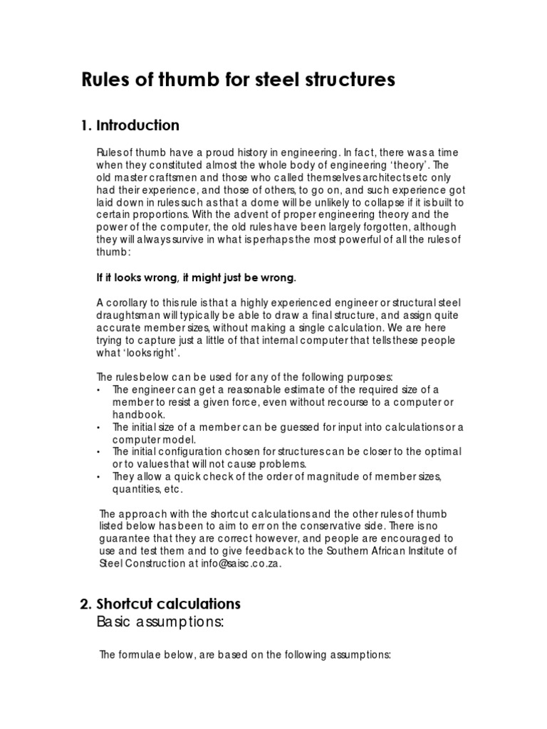 rulesofthumbforsteelstructures.pdf Beam (Structure) Truss