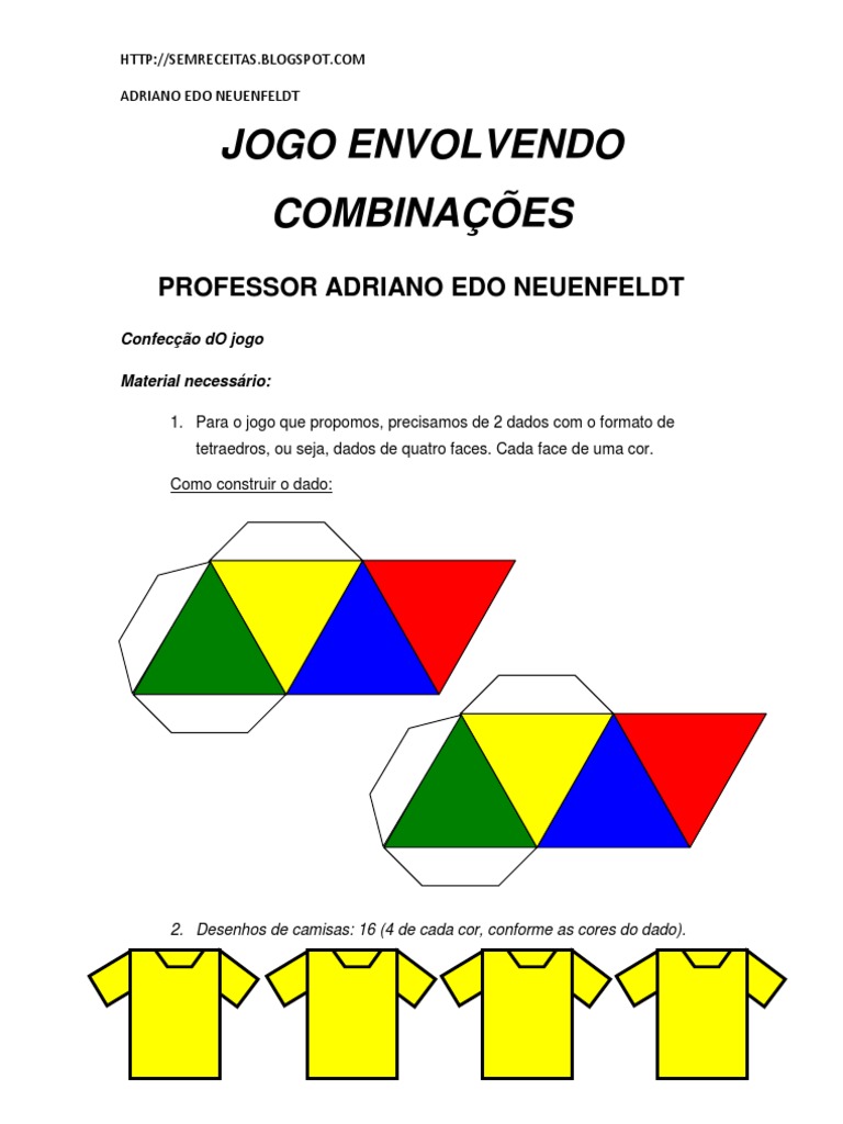 Jogo Tetris de Papel - Papo da Professora Denise