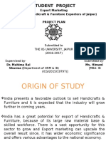 Student Project: Export Marketing (A Study of Handicraft & Furniture Exporters of Jaipur) Project Plan