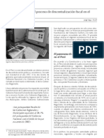 Análisis Del Proceso de Descentralización Fiscal en El Perú