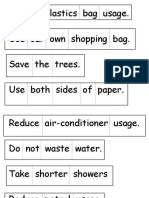 Reduce Plastics Bag Usage. Use Our Own Shopping Bag. Save The Trees. Use Both Sides of Paper