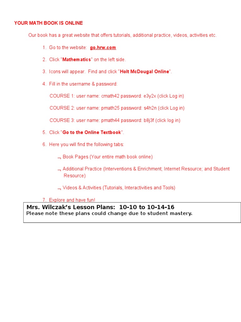 Online Math Resources and Lesson Plans | PDF | Homework | Educational ...