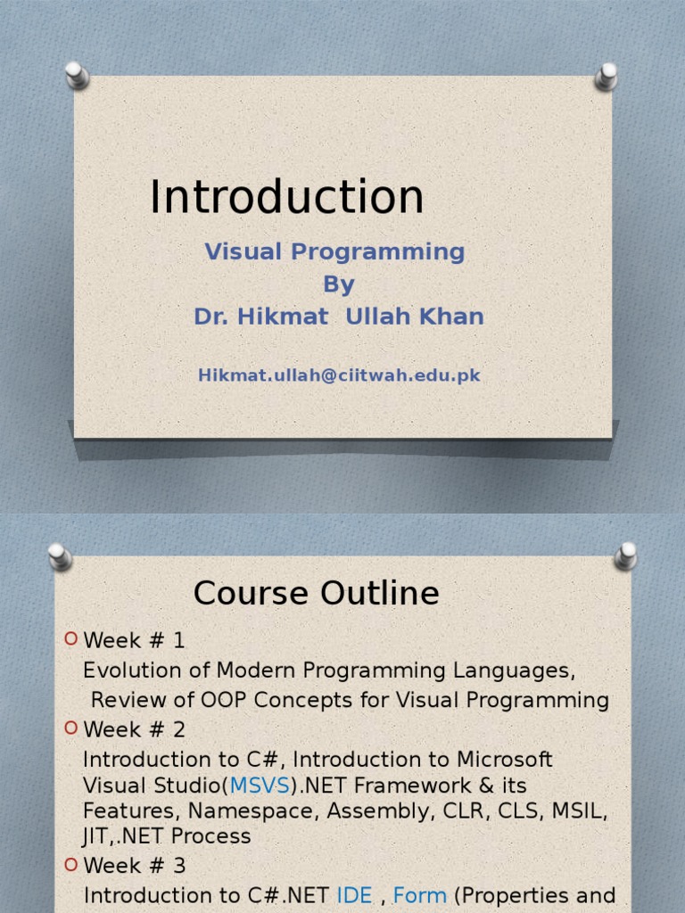Visual Programming Course Outline | PDF | Cross Platform | C Sharp ...