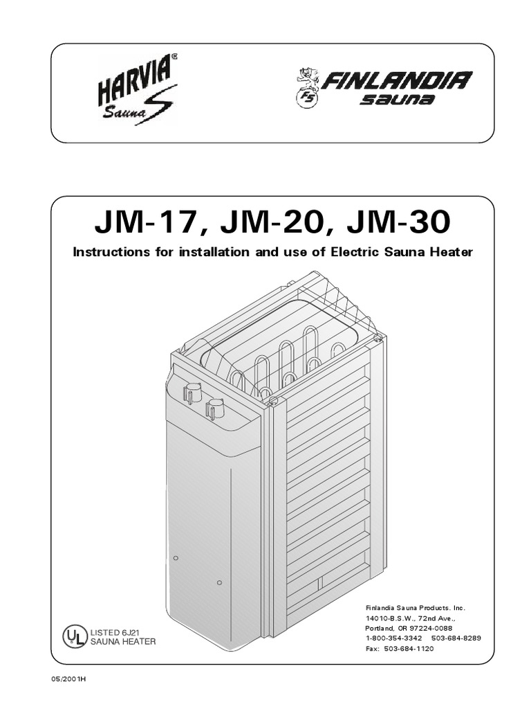 Finlandia Electric Sauna Heater JM 17 Users Manual 551251 | PDF | Hvac |  Electrical Wiring