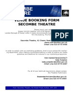 Secombe Theatre Booking Form 2015 (Rates On Page 5)