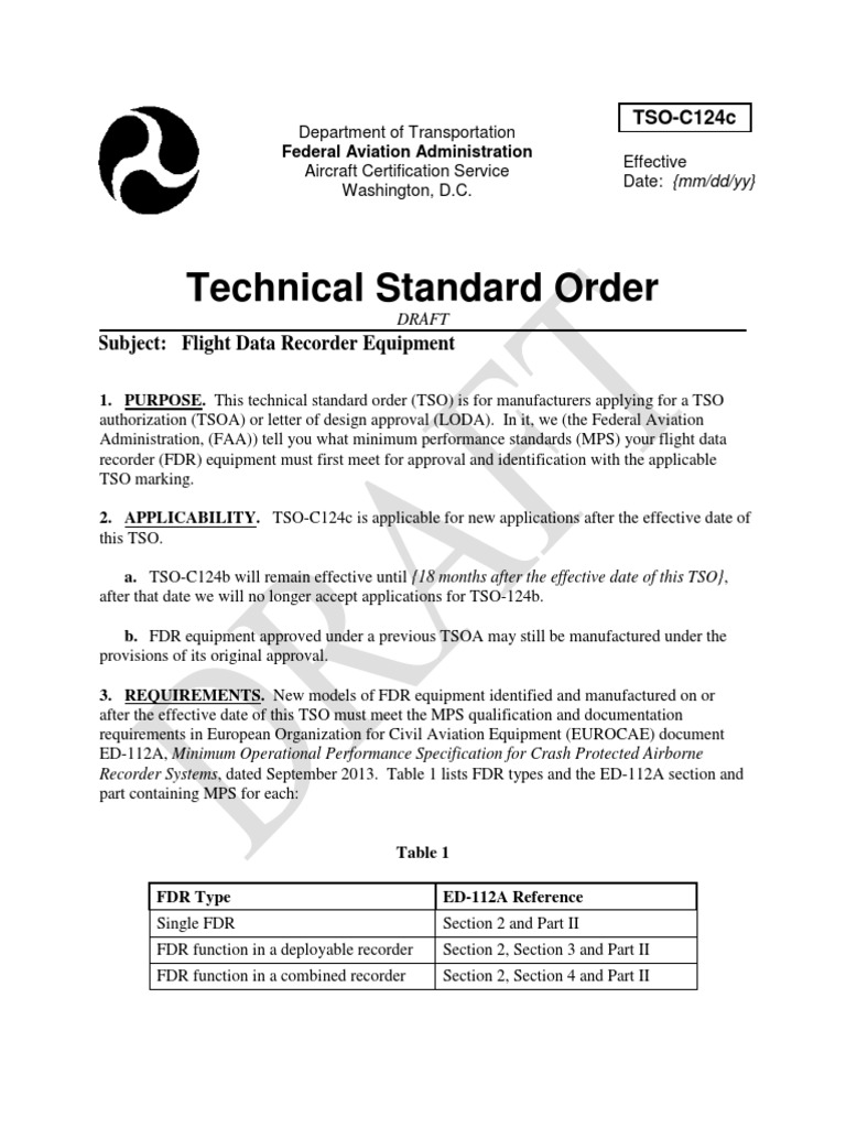 TSO C124c | PDF | Flight Recorder | Specification (Technical Standard)