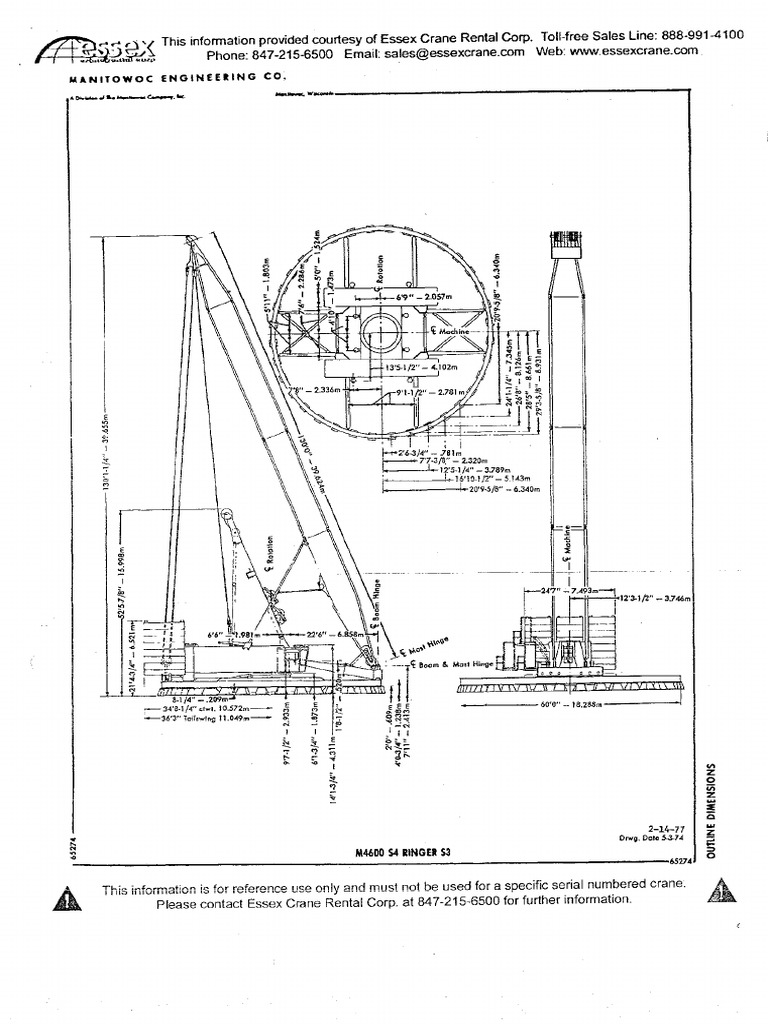 Load Chart Manitowoc 4600 (Ringer) | PDF