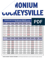 Timonium/Cockeysville Route: Times NOT in Bold Are Estimated Departure Times