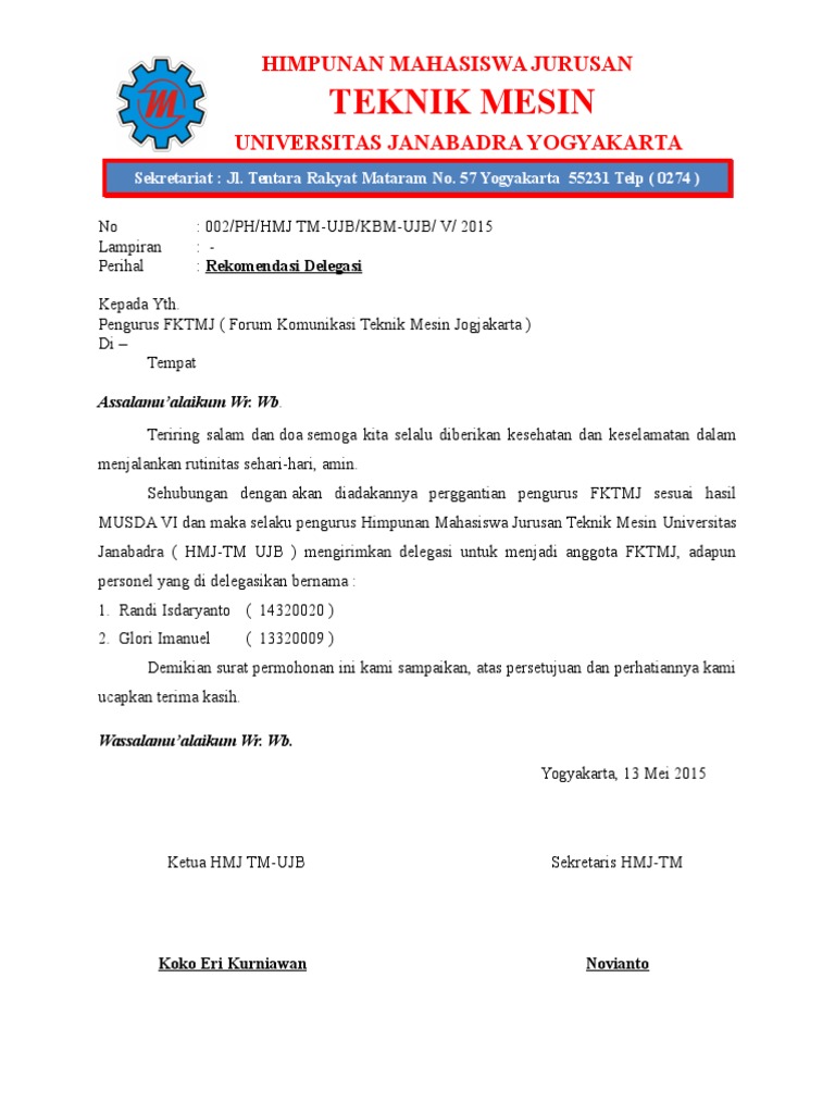 Contoh Surat Delegasi Pdf