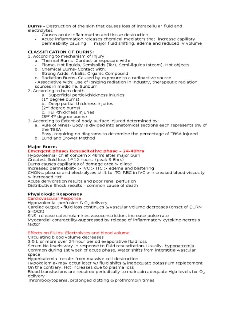 Burn Handouts Burn Blood