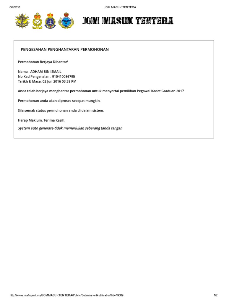 Jom Masuk Tentera Pdf