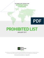 WADA 2017 Prohibited Substances List