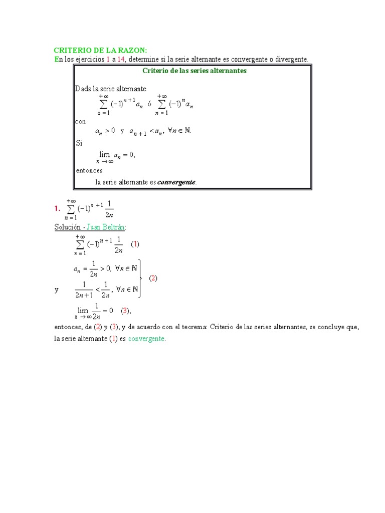 Criterio de La Razon Matematica | PDF