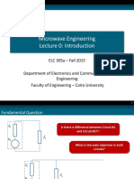 Microwave Engineering Lecture 0: Introduction