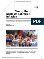 Desde Chaco, Macri Habló de Pobreza e Inflación - MDZ Online