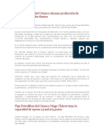 Faja Petrolífera Del Orinoco Alcanza Producción de 1