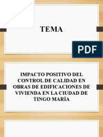 Impacto Positivo Del Control de Calidad en Obras de Edificaciones de Vivienda BÇ