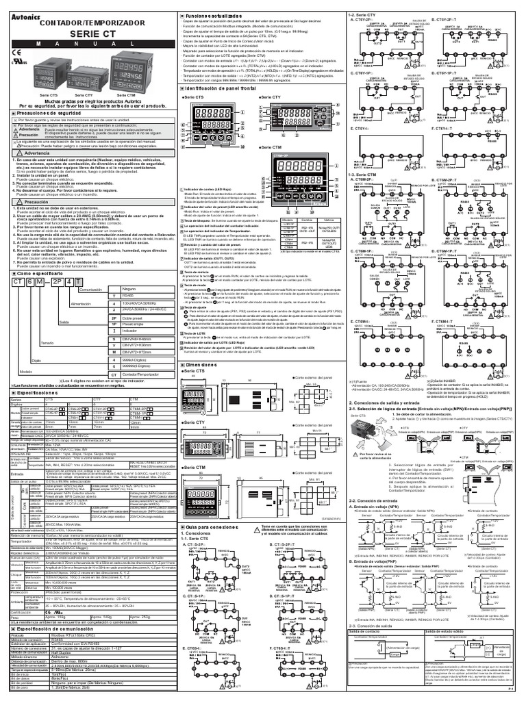 Contador Digital CT4S1P Manual en Español Diodo emisor de luz