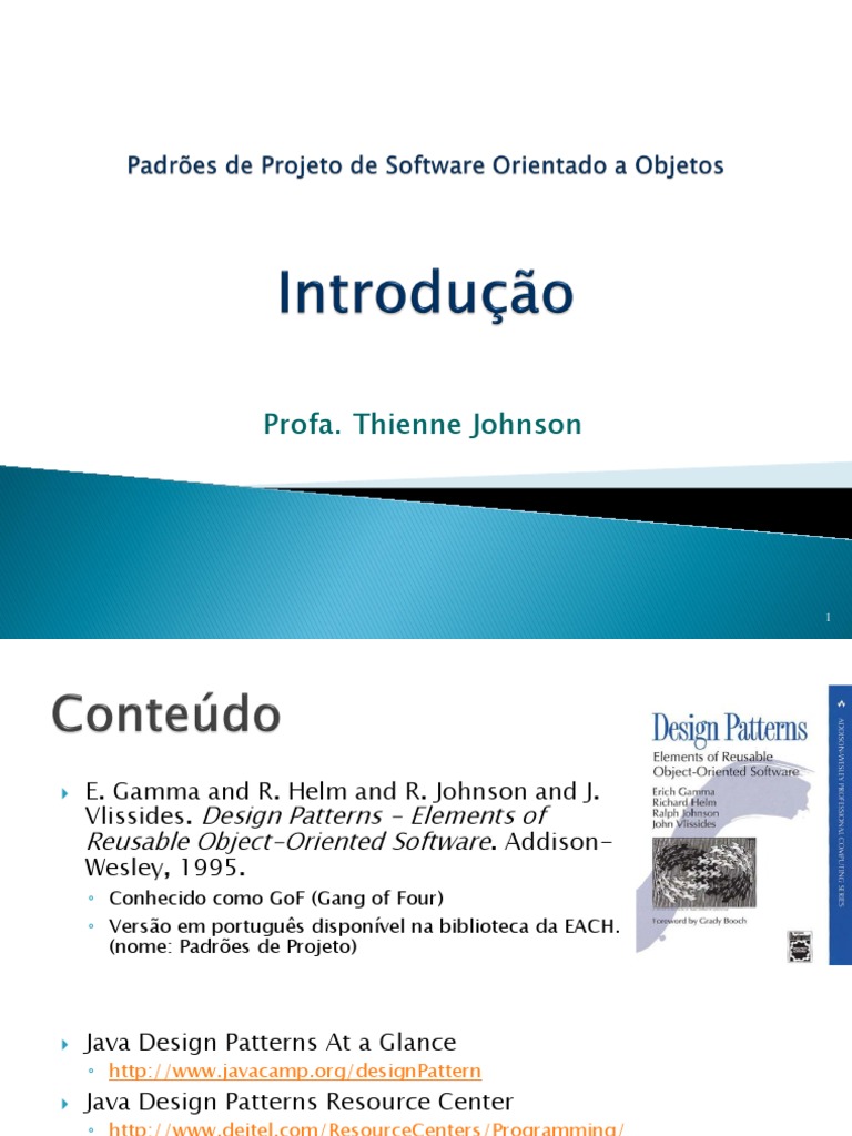Padrões de Projeto em Software OO | PDF | Padrão de design de software ...