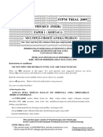 STPM Trials 2009 Physics Paper 1 (Malacca)