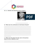 Roman Civilisation Worksheet