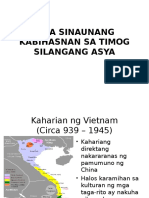 Mga Sinaunang Kabihasnan Sa Timog Silangang Asya