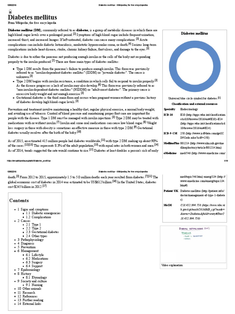 Diabetes Wikipedia