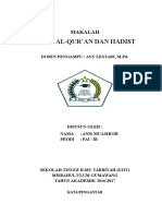 Makalah Alquran Dan Hadist