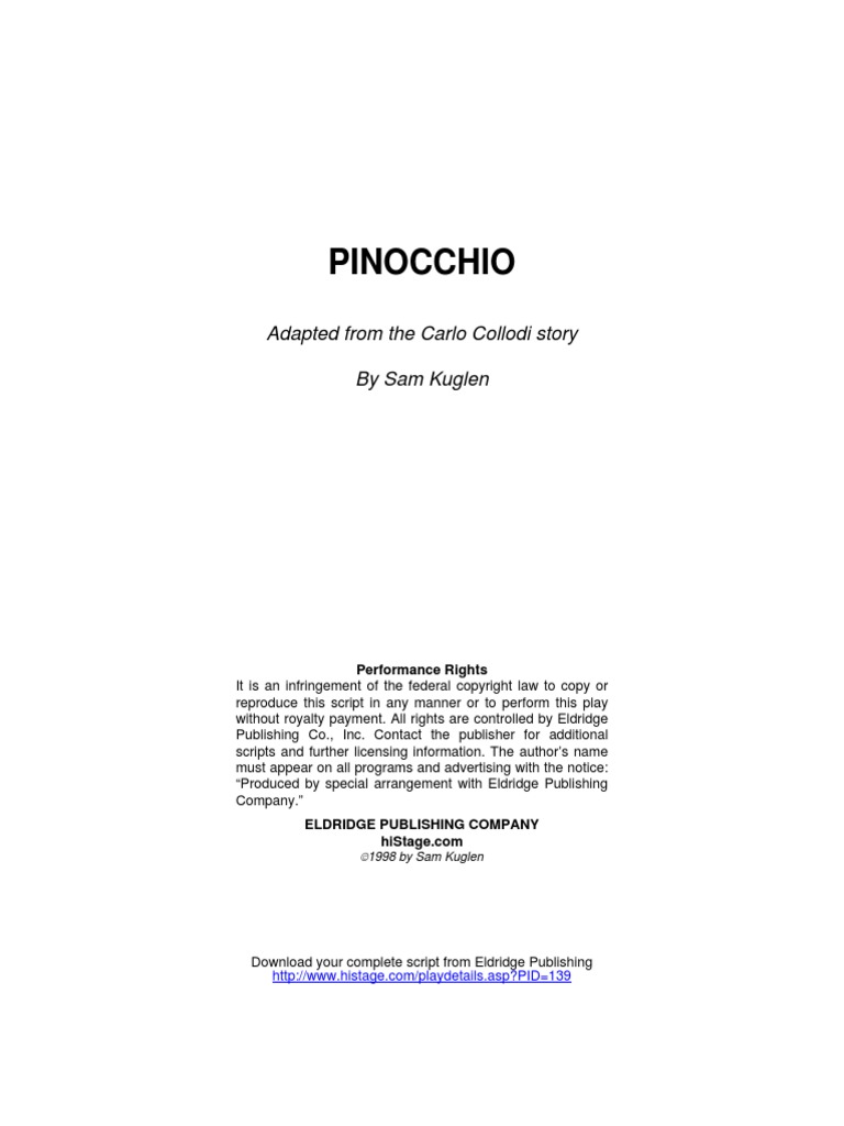 Pinnachio Adapted From Carlo | PDF | Italian Children's Literature ...