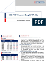 HSL PCG "Currency Insight"-Weekly: 3 September, 2016