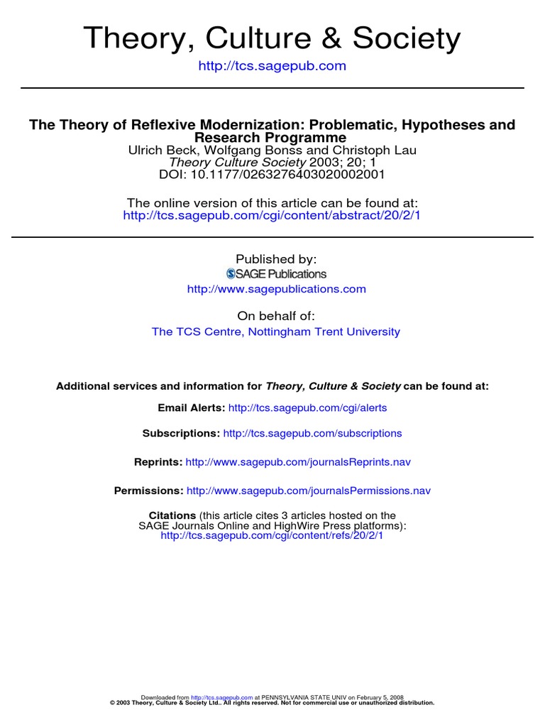 Reflexive Modernization | PDF | Modernity | Modernization Theory
