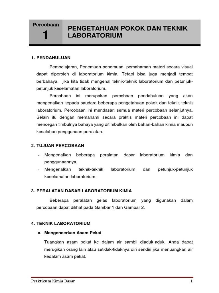 Teknik Dasar Laboratorium Kimia | PDF | Kesehatan Holistik | Teknologi ...