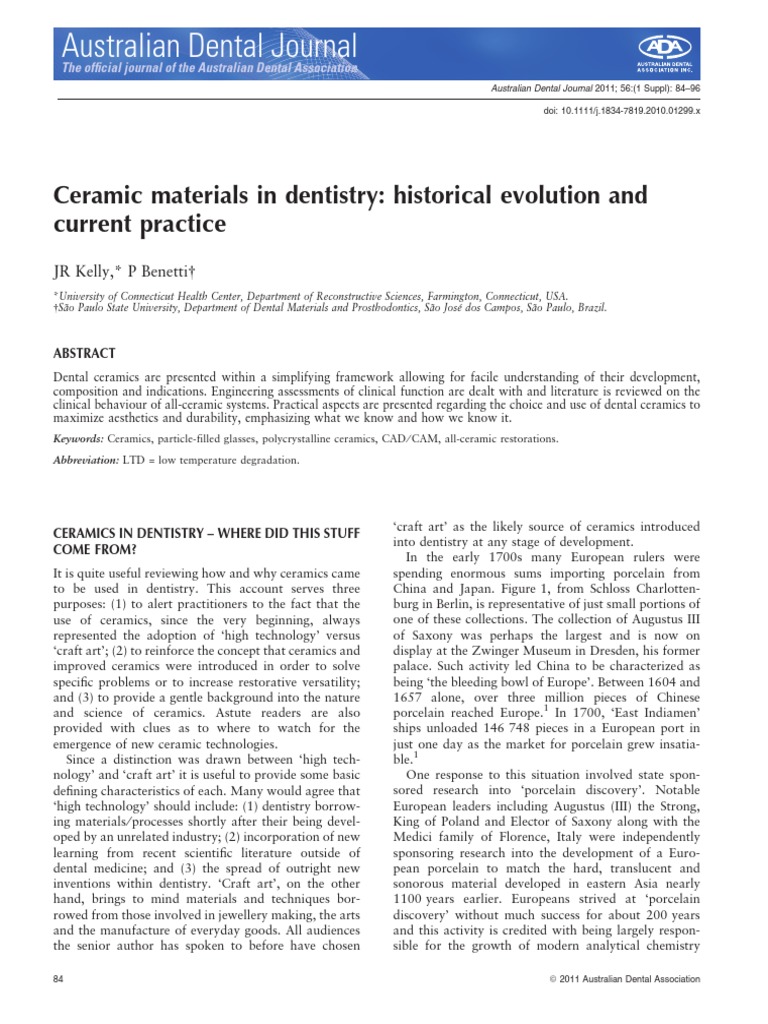 History of Ceramics PDF Glasses Zirconium Dioxide